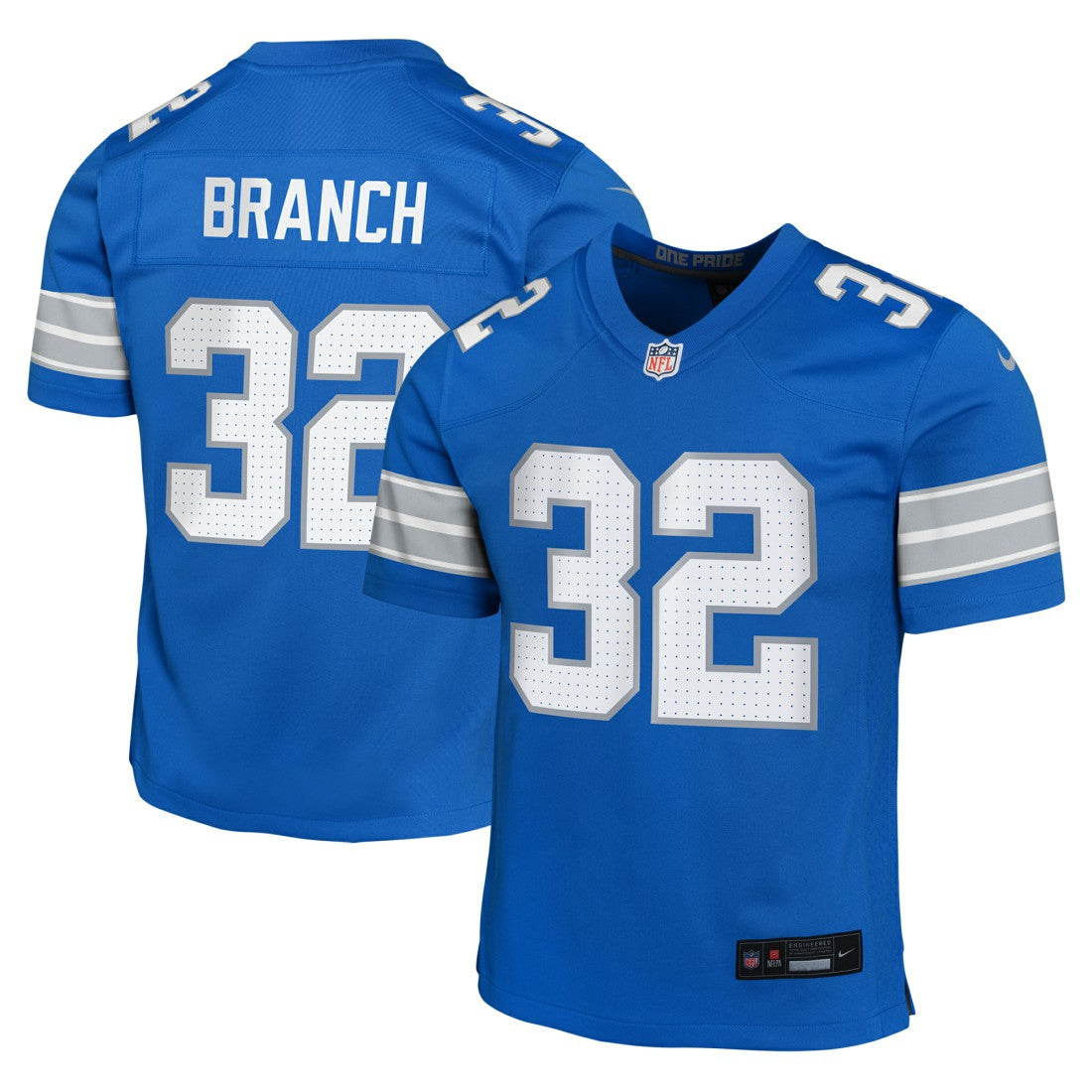 Brian Branch Detroit Lions Youth Game Jersey Blue