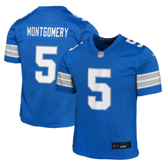 David Montgomery Detroit Lions Youth Game Jersey Blue