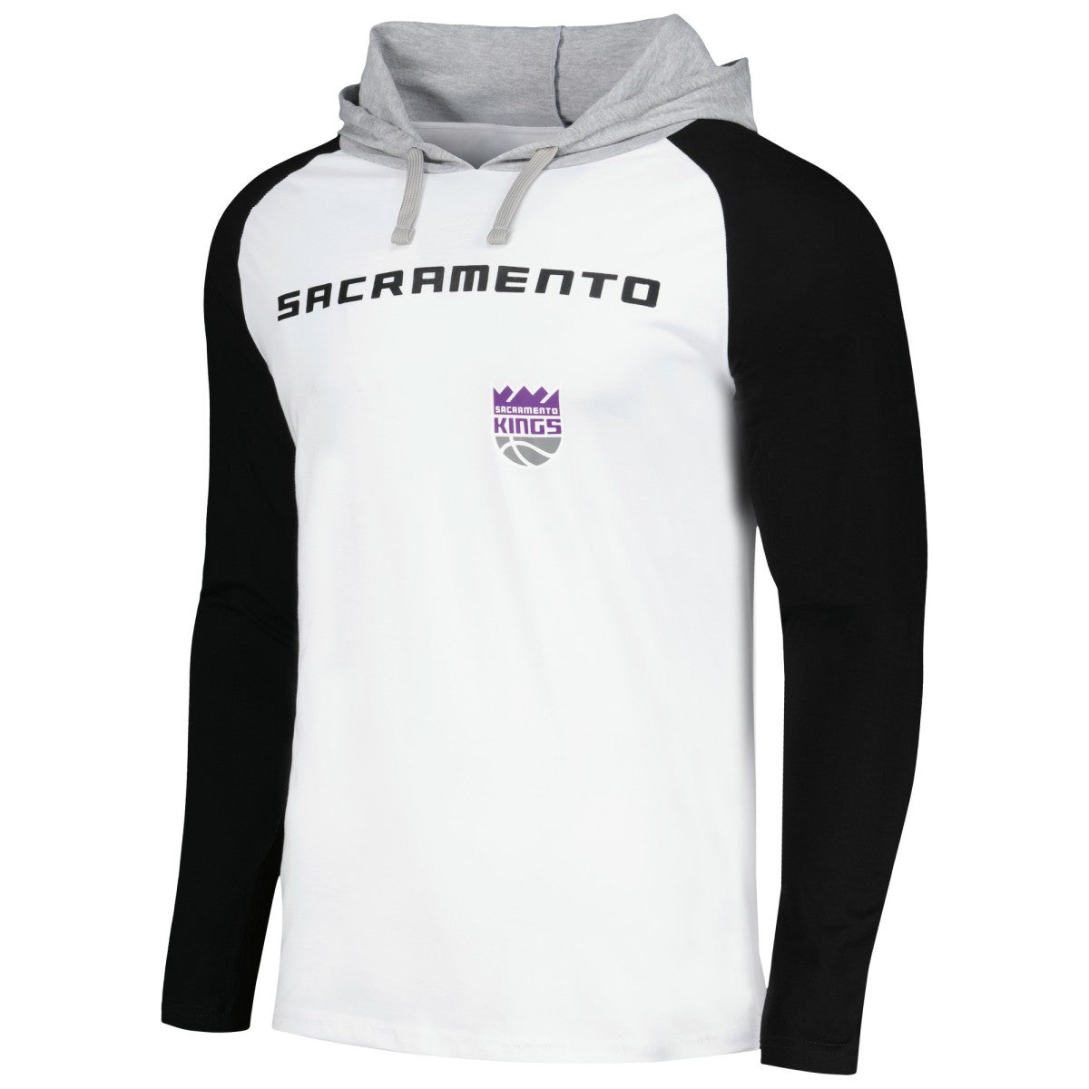 Sacramento Kings Stadium Essentials Unisex Terrace Long Sleeve Hooded T-Shirt White