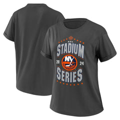 NHL New York Islanders WEAR by Erin Andrews Women's 2024 NHL Stadium Series Boyfriend T-Shirt - Charcoal