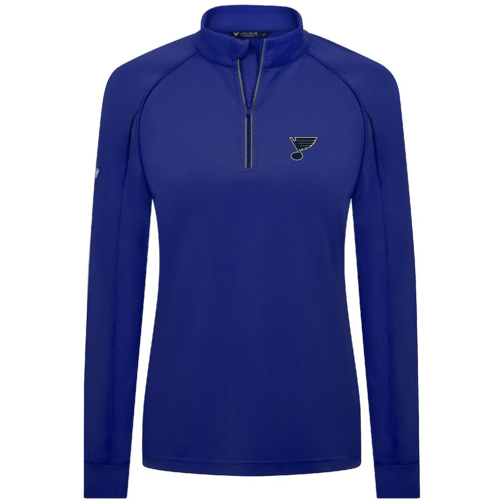 NHL St. Louis Blues Levelwear Women's Kinetic Insignia Core Quarter-Zip Pullover Top - Blue