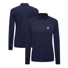 NHL Winnipeg Jets Levelwear Women's Kinetic Insignia Core Quarter-Zip Pullover Top - Navy