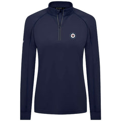 NHL Winnipeg Jets Levelwear Women's Kinetic Insignia Core Quarter-Zip Pullover Top - Navy