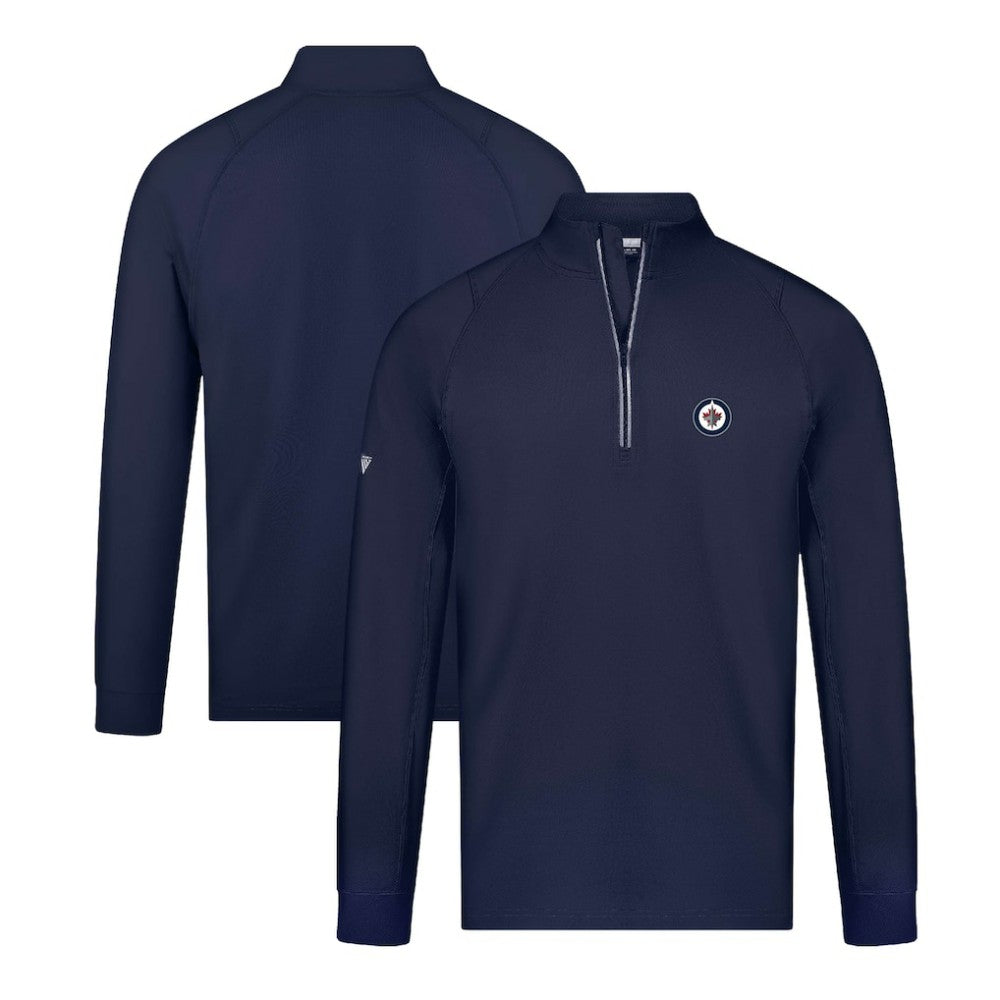 NHL Winnipeg Jets Levelwear Theory Insignia Core Quarter-Zip Pullover Top - Navy