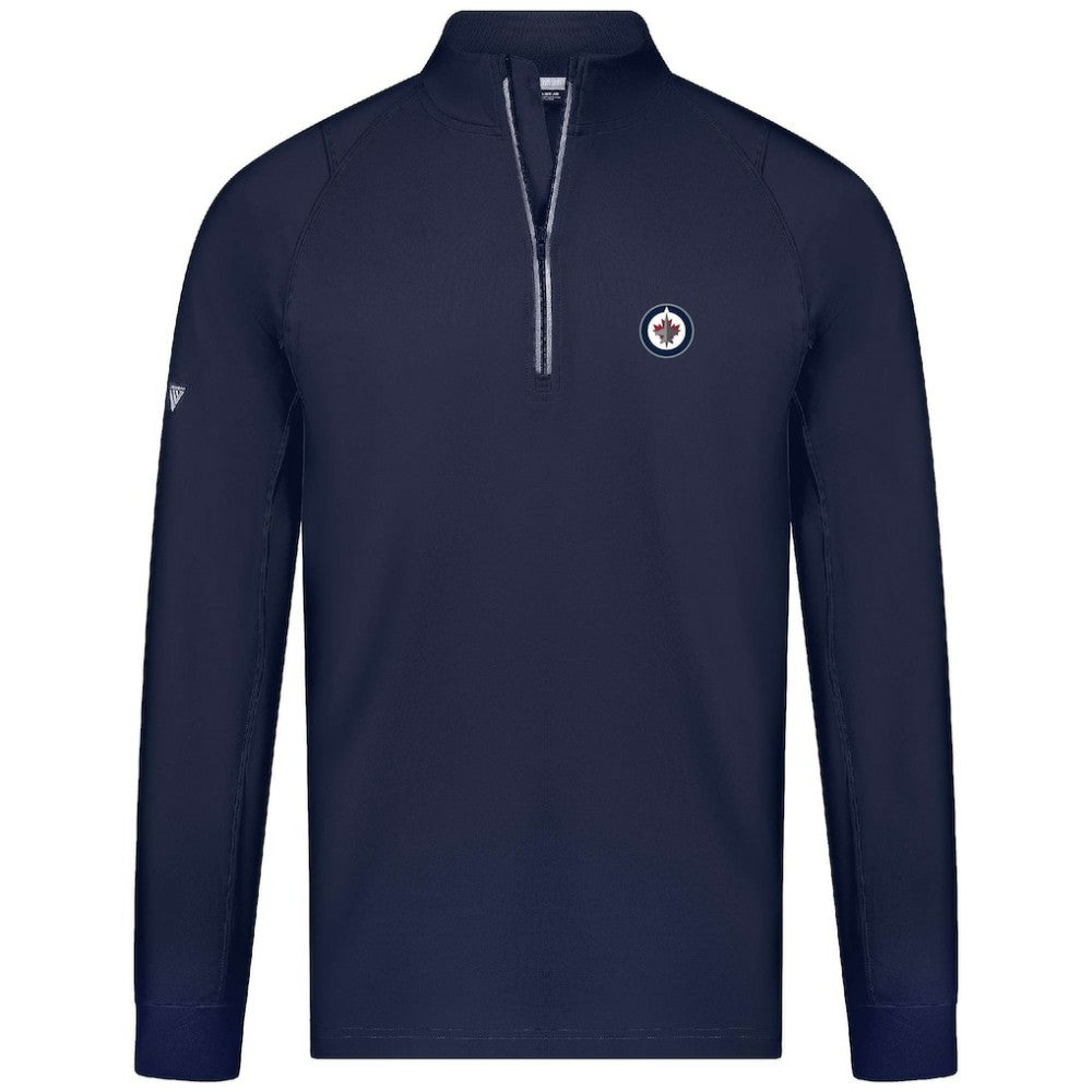 NHL Winnipeg Jets Levelwear Theory Insignia Core Quarter-Zip Pullover Top - Navy
