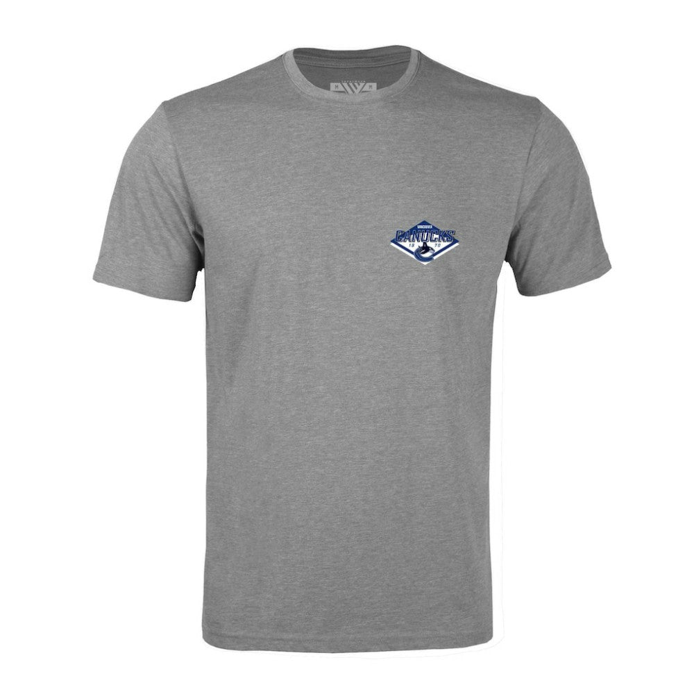 NHL Vancouver Canucks Levelwear Richmond Club Patch 2.0 T-Shirt - Heather Gray