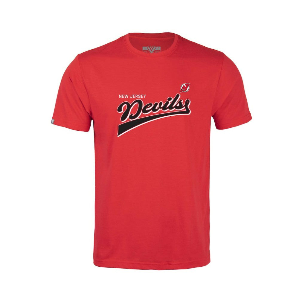 NHL New Jersey Devils Levelwear Youth Little Richmond Retro Script T-Shirt - Red