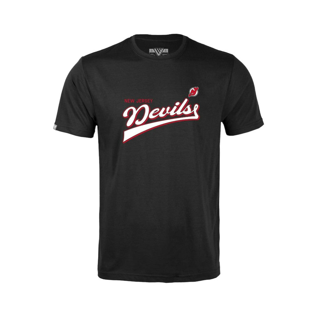 NHL New Jersey Devils Levelwear Youth Little Richmond Retro Script T-Shirt - Black