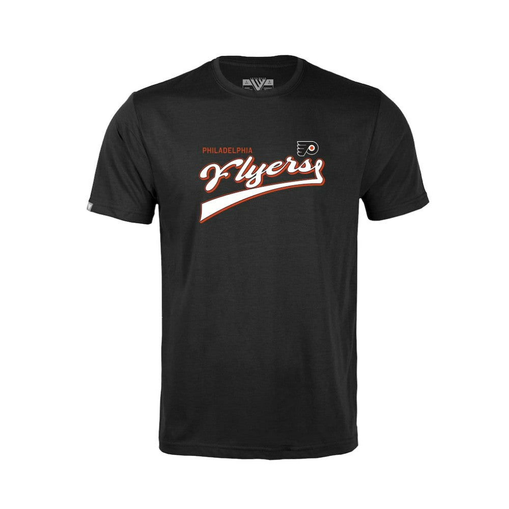 NHL Philadelphia Flyers Levelwear Youth Little Richmond Retro Script T-Shirt - Black