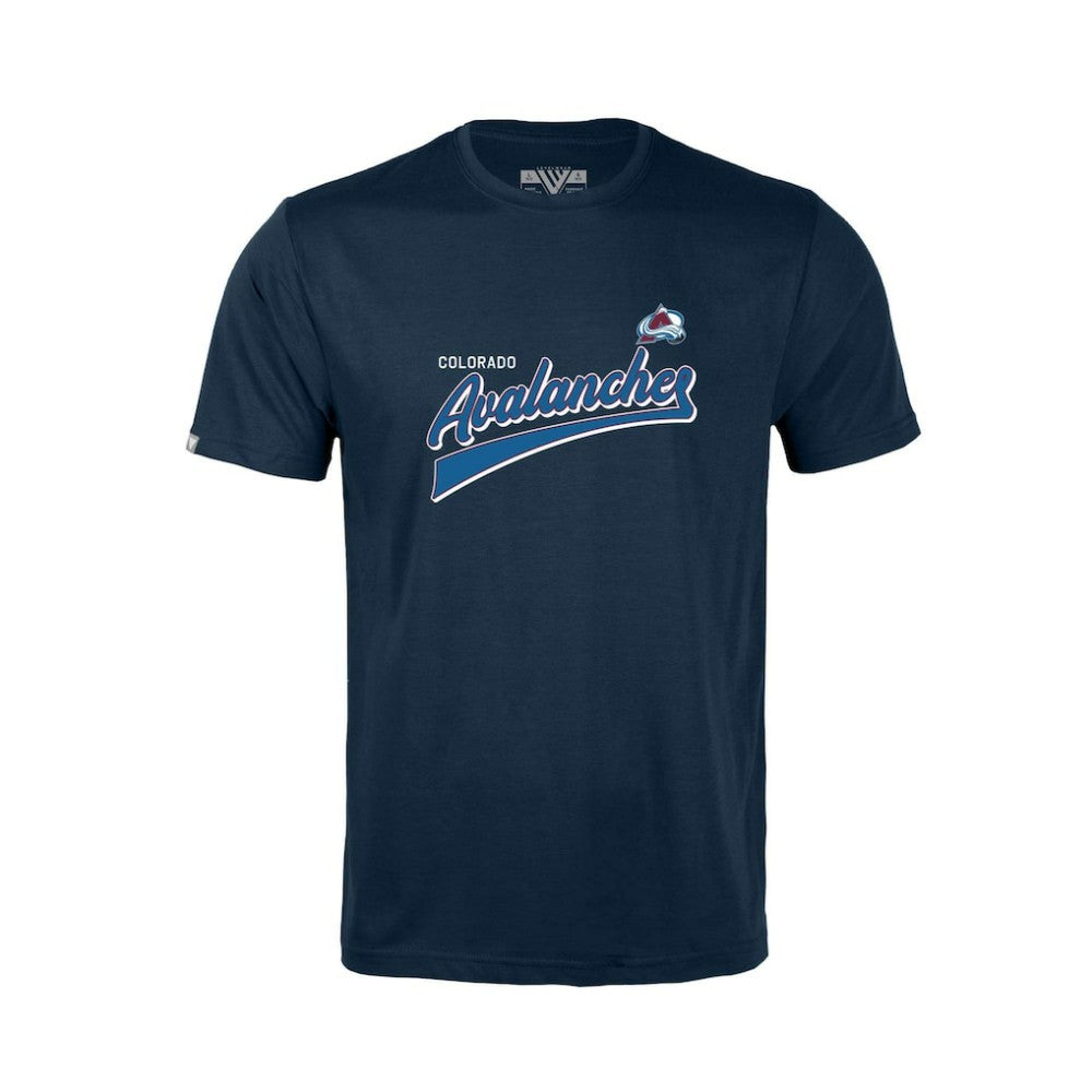 NHL Colorado Avalanche Levelwear Youth Little Richmond Retro Script T-Shirt - Navy