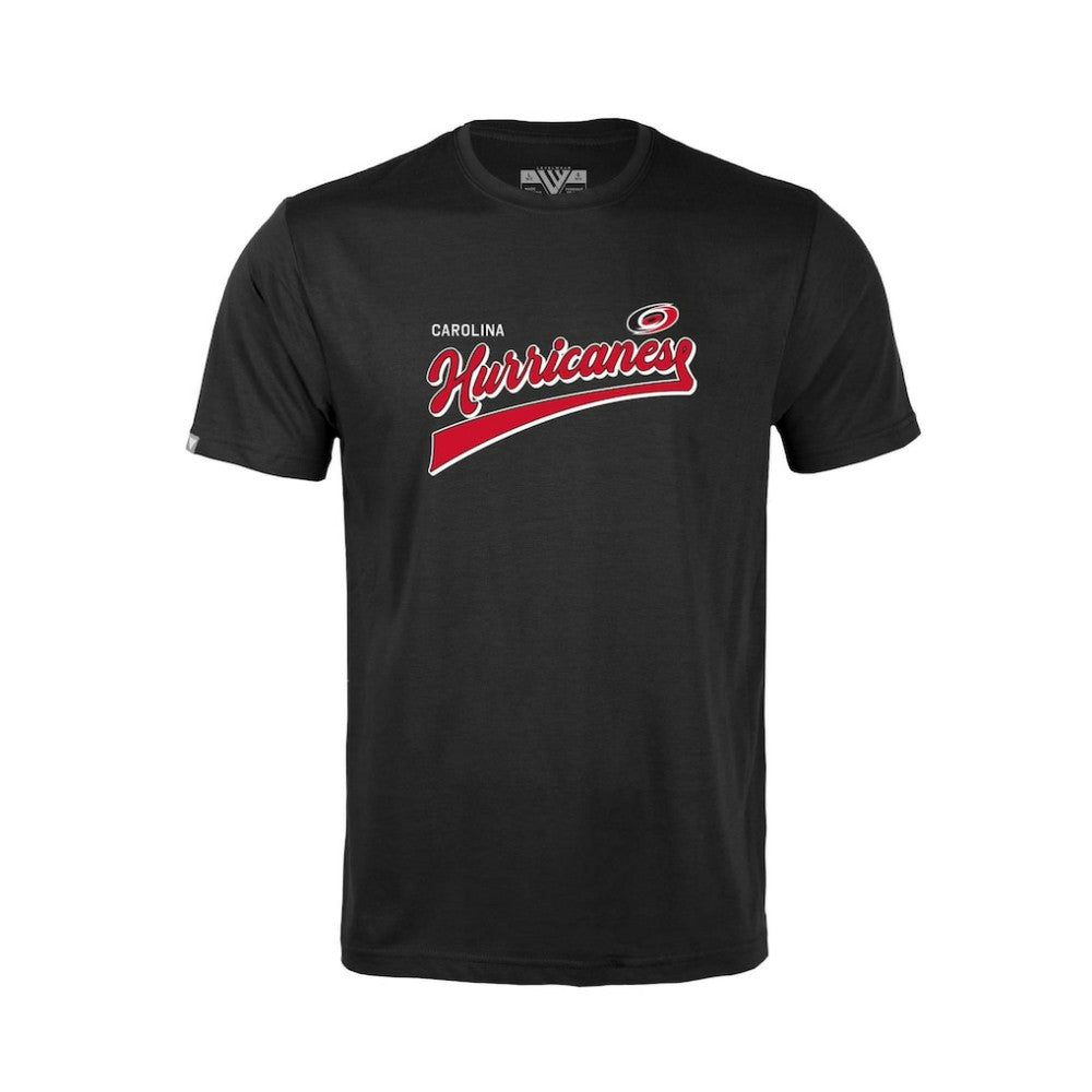NHL Carolina Hurricanes Levelwear Youth Little Richmond Retro Script T-Shirt - Black