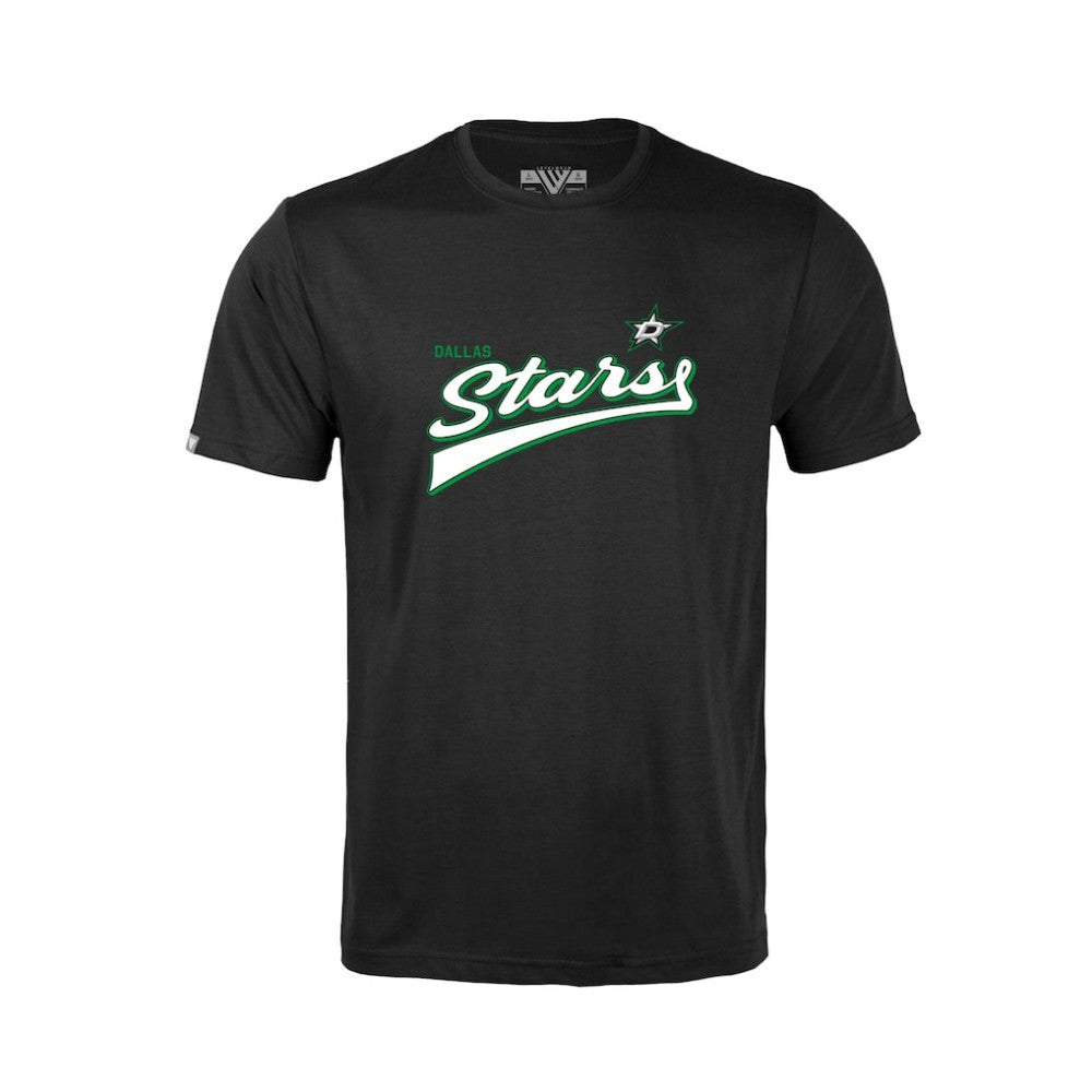 NHL Dallas Stars Levelwear Youth Little Richmond Retro Script T-Shirt - Black