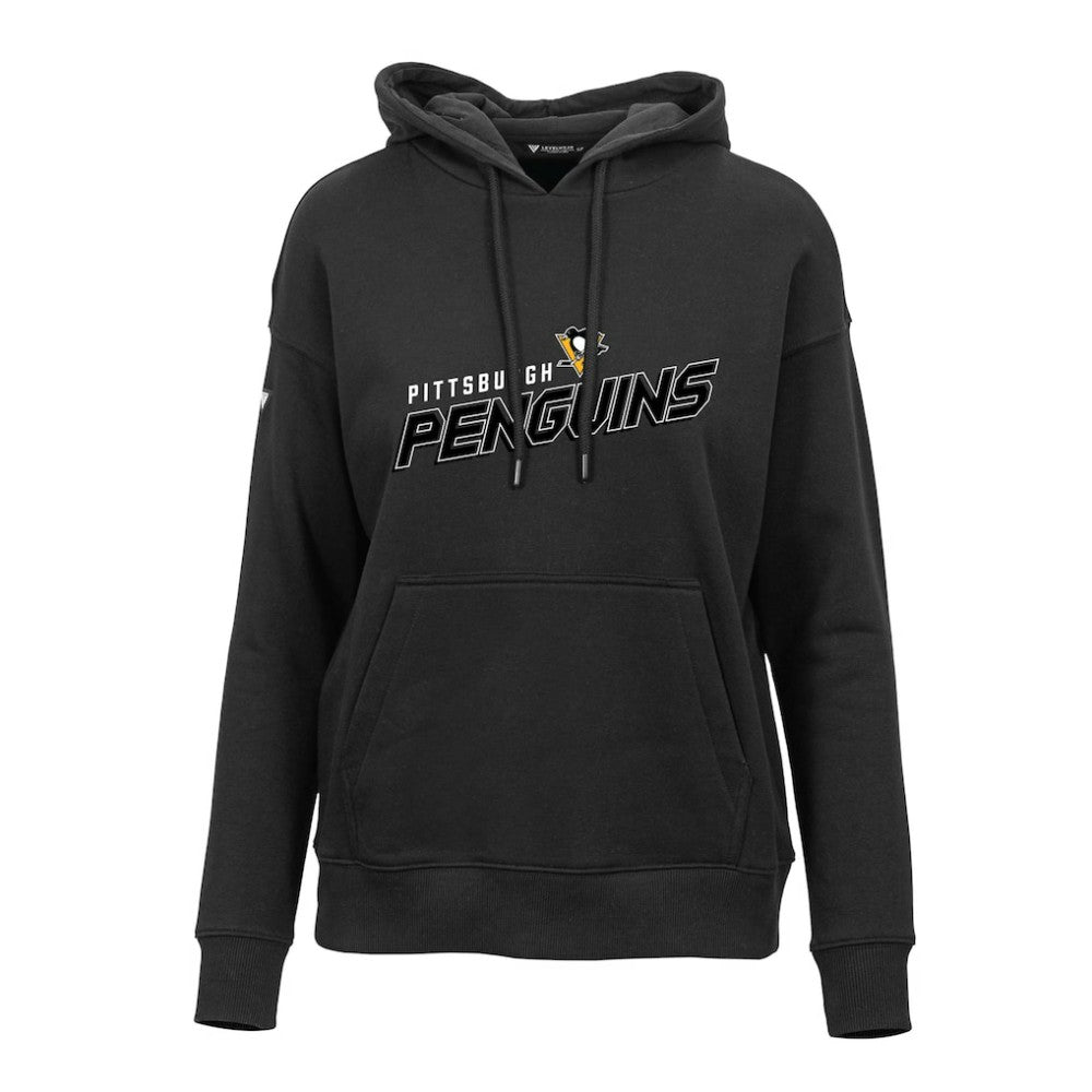 NHL Pittsburgh Penguins Levelwear Women's Adorn Premier 2.0 Fleece Pullover Hoodie - Black