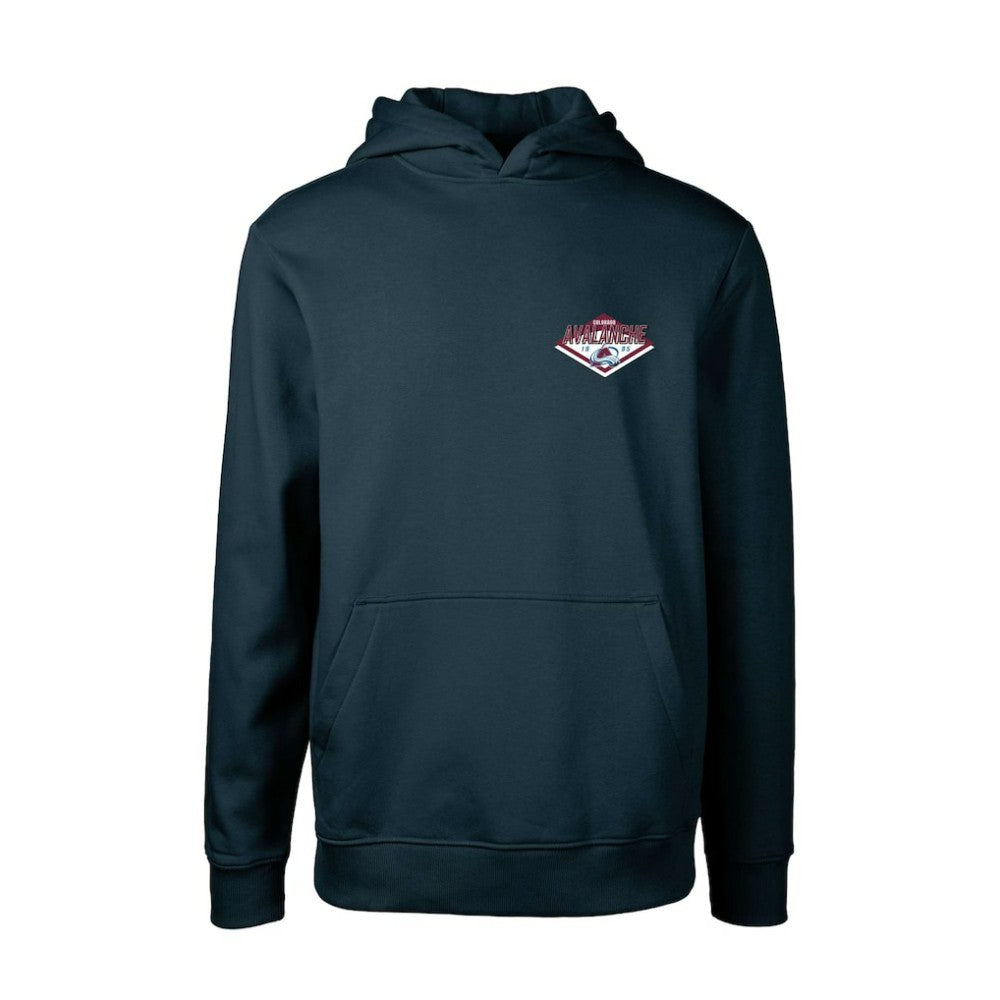 NHL Colorado Avalanche Levelwear Youth Podium Club Patch 2.0 Fleece Pullover Hoodie - Navy