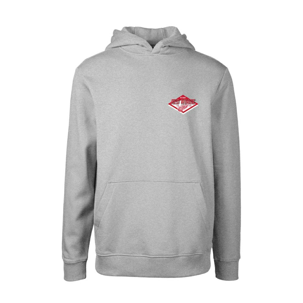 NHL Detroit Red Wings Levelwear Youth Podium Club Patch 2.0 Fleece Pullover Hoodie - Gray