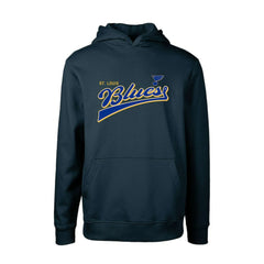 NHL St. Louis Blues Levelwear Youth Podium Retro Script Fleece Pullover Hoodie - Navy