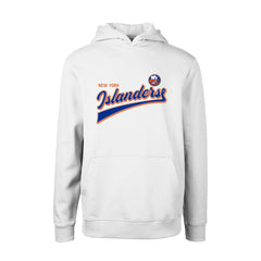 NHL New York Islanders Levelwear Youth Podium Retro Script Fleece Pullover Hoodie - White