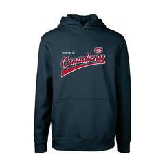 NHL Montreal Canadiens Levelwear Youth Podium Retro Script Fleece Pullover Hoodie - Navy