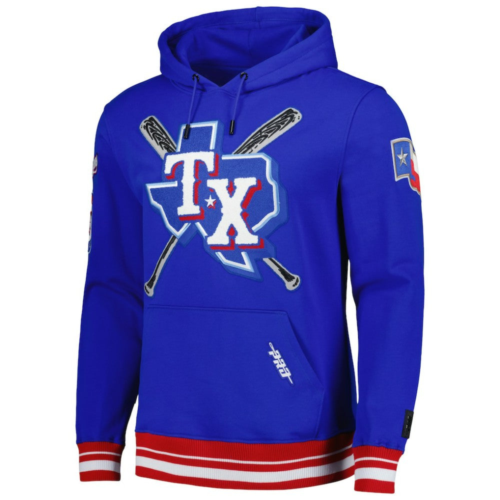 Texas Rangers Pro Standard Mash Up Logo Pullover Hoodie - Royal Hoodies
