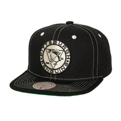 NHL Pittsburgh Penguins Mitchell & Ness Energy Contrast Natural Snapback Hat - Black