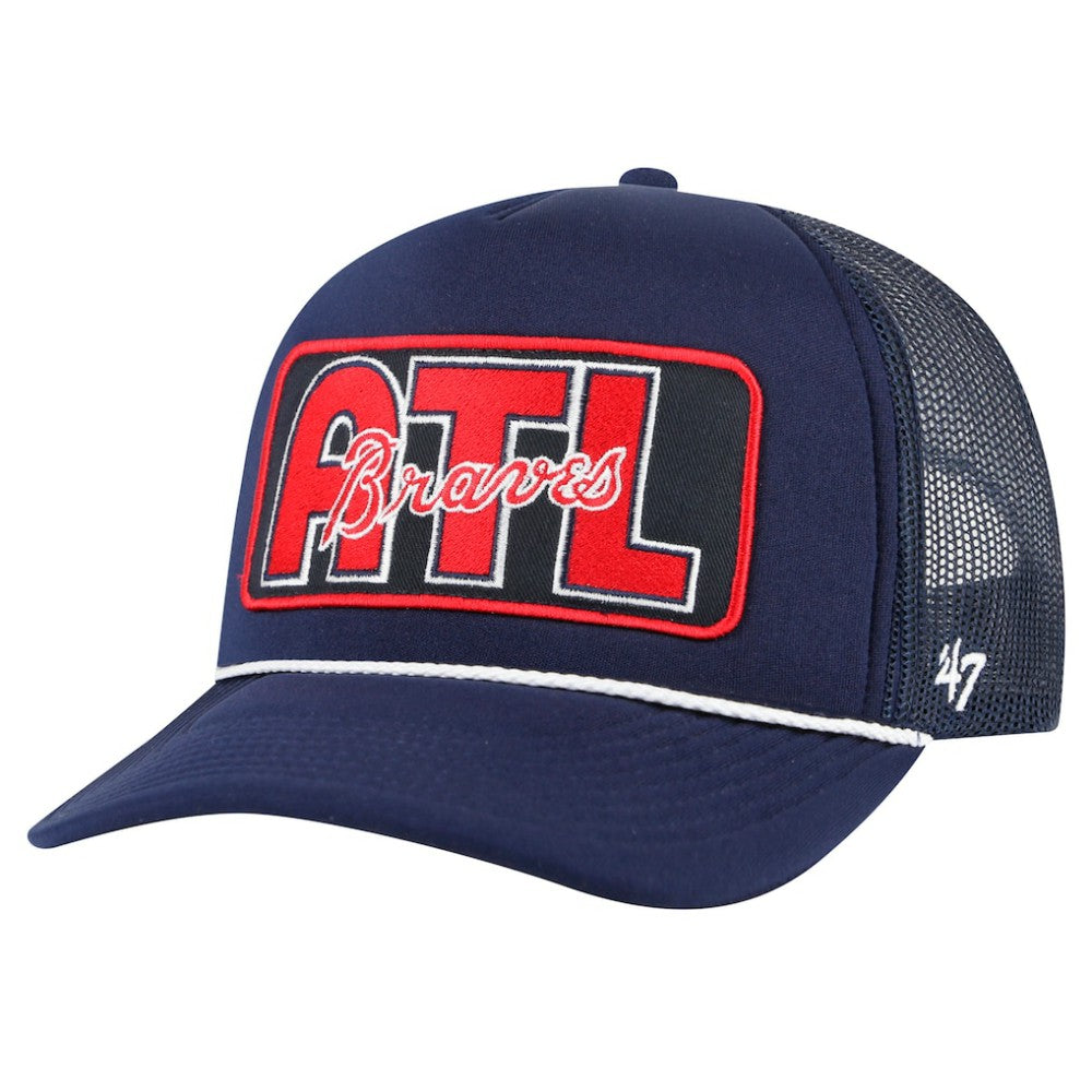 Atlanta Braves '47 Local Patch Foam Front Trucker Adjustable Hat - Navy Hats