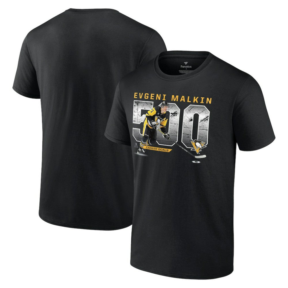 NHL Evgeni Malkin Pittsburgh Penguins 500 Goals T-Shirt - Black
