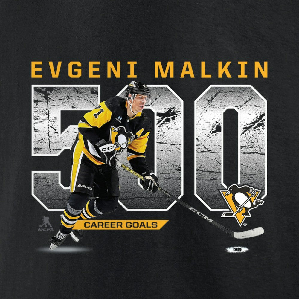 NHL Evgeni Malkin Pittsburgh Penguins 500 Goals T-Shirt - Black