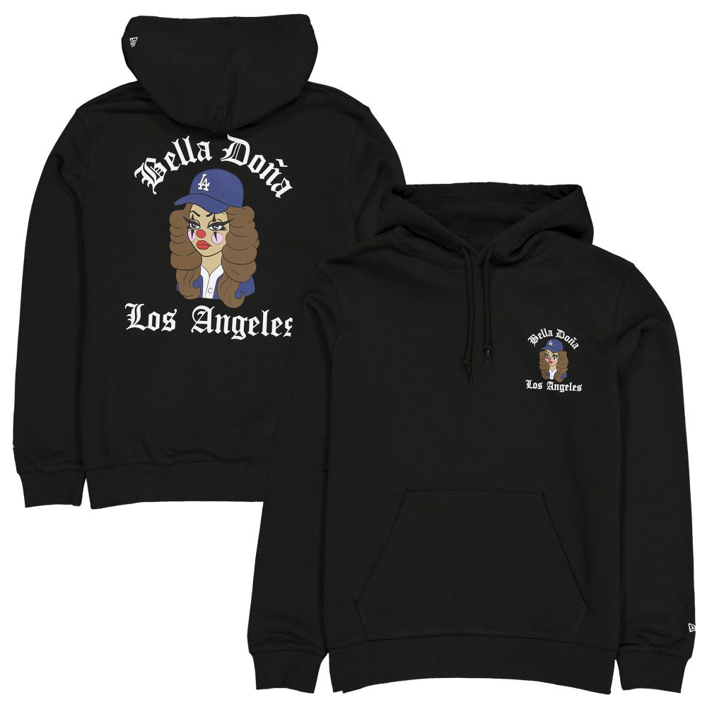 New Era Women's Bella Dona x Los Angeles Dodgers Pullover Hoodie - Black Hoodies