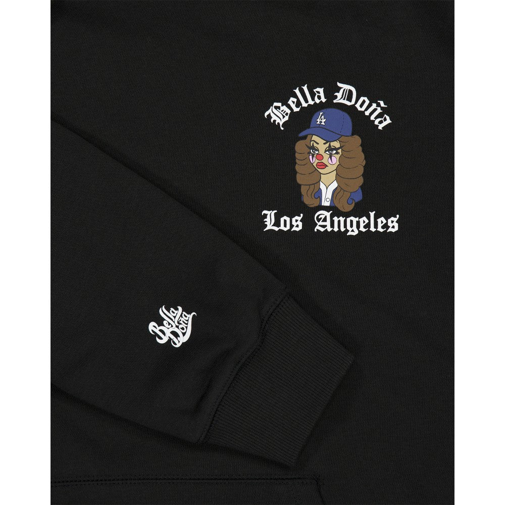 New Era Women's Bella Dona x Los Angeles Dodgers Pullover Hoodie - Black Hoodies