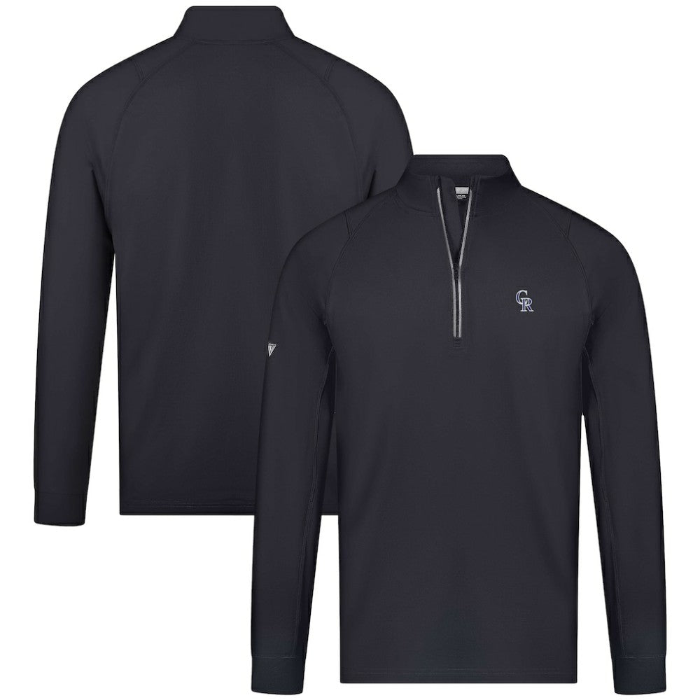 Colorado Rockies Levelwear Theory Insignia Quarter-Zip Pullover - Black Pullover