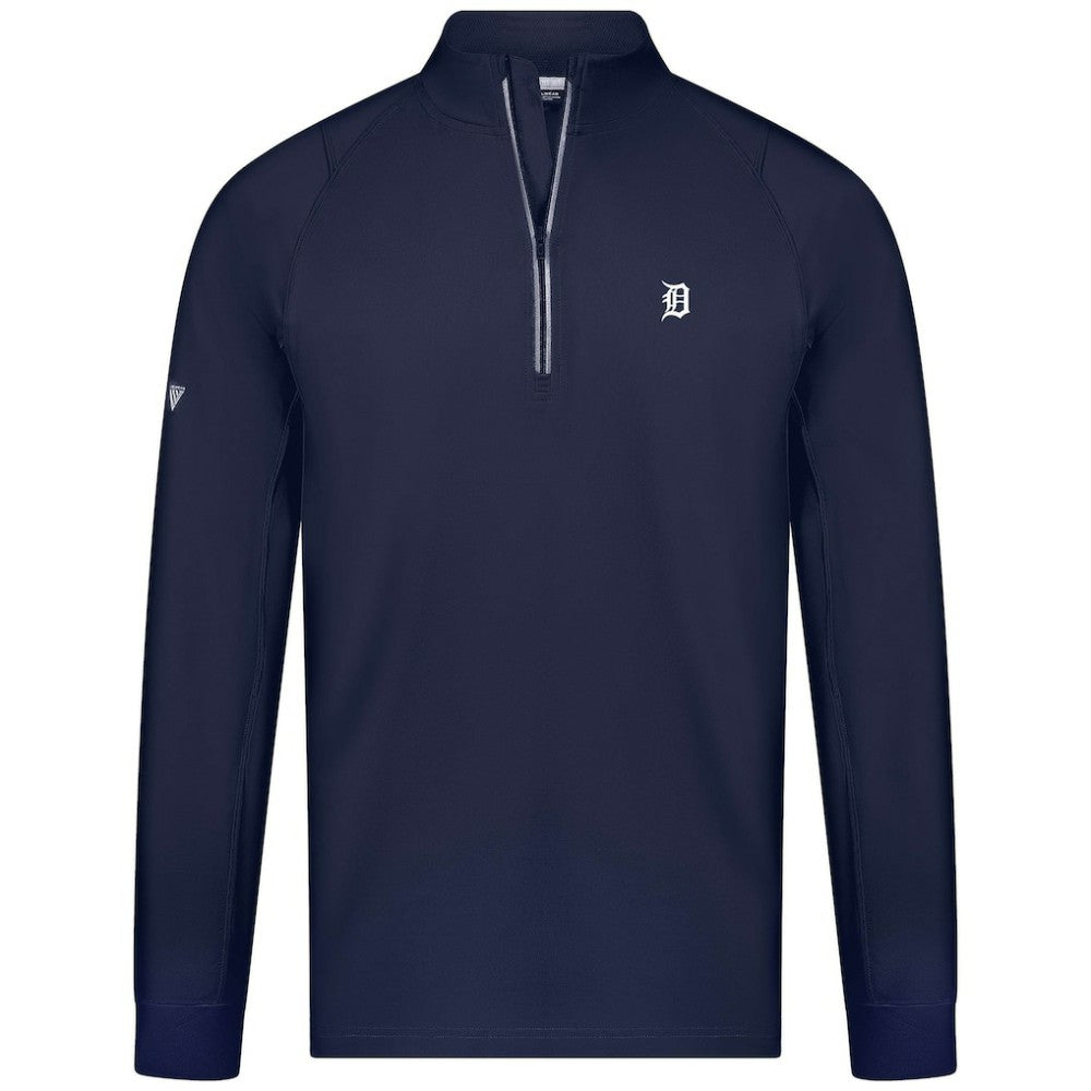 Detroit Tigers Levelwear Theory Insignia Quarter-Zip Pullover - Navy Pullover