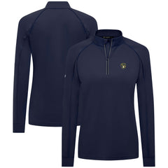Milwaukee Brewers Levelwear Women's Kinetic Insignia Quarter-Zip Pullover - Navy Pullover