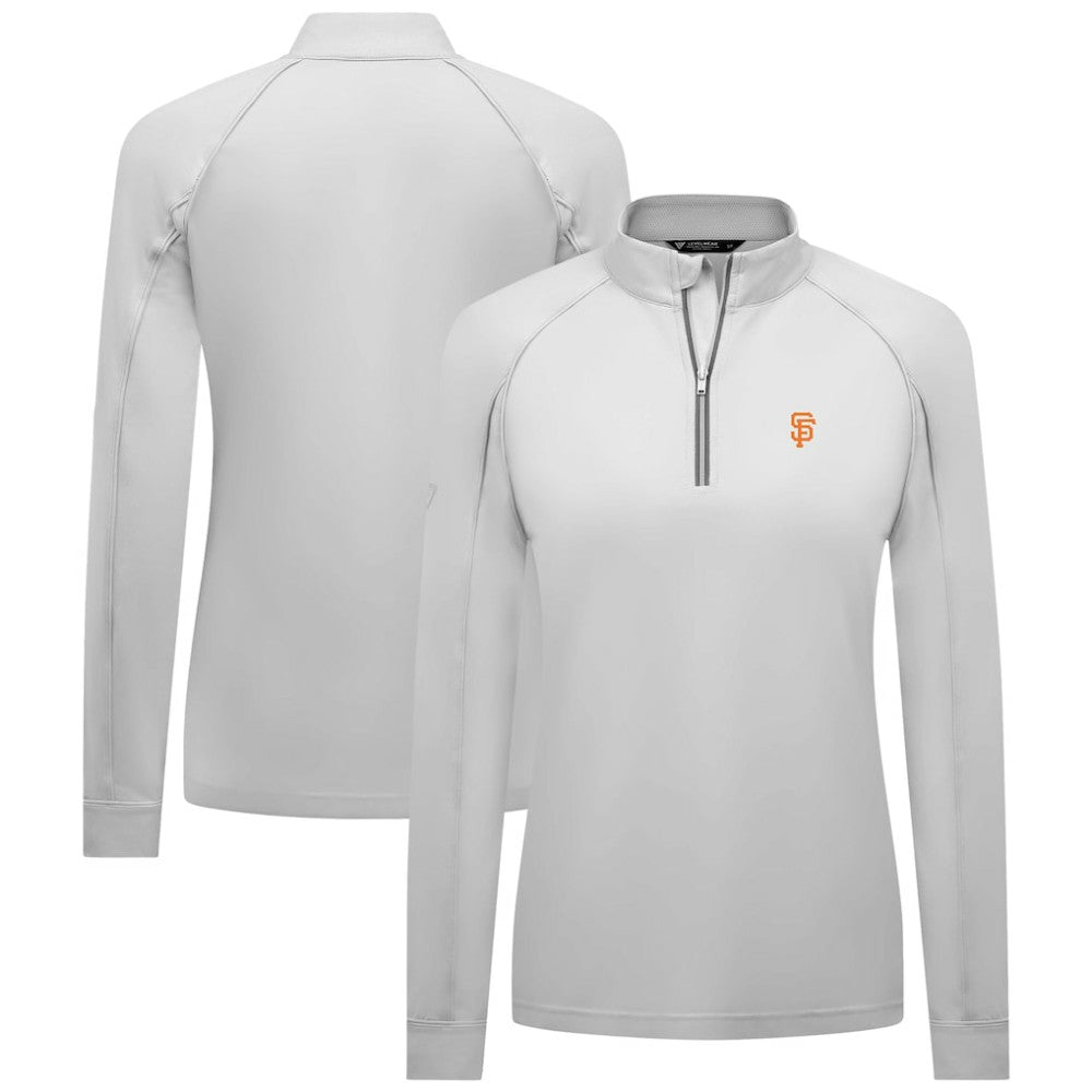 San Francisco Giants Levelwear Women's Kinetic Insignia Quarter-Zip Pullover - White Pullover