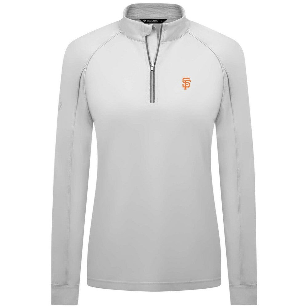 San Francisco Giants Levelwear Women's Kinetic Insignia Quarter-Zip Pullover - White Pullover