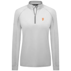 San Francisco Giants Levelwear Women's Kinetic Insignia Quarter-Zip Pullover - White Pullover