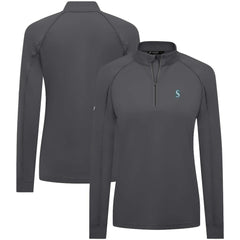 Seattle Mariners Levelwear Women's Kinetic Insignia Quarter-Zip Pullover - Charcoal Pullover