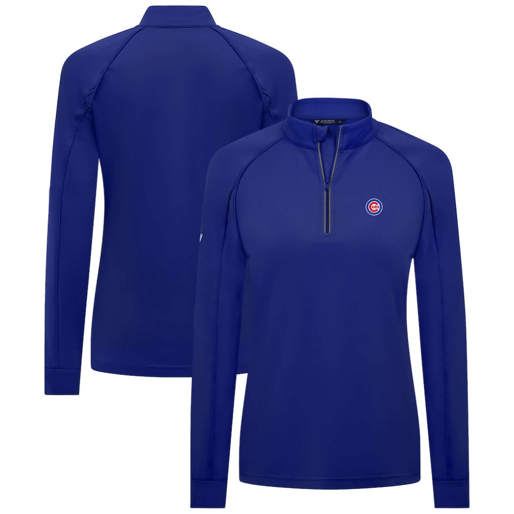 Chicago Cubs Levelwear Women's Kinetic Insignia Quarter-Zip Pullover - Royal Pullover