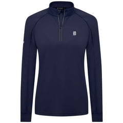 Detroit Tigers Levelwear Women's Kinetic Insignia Quarter-Zip Pullover - Navy Pullover