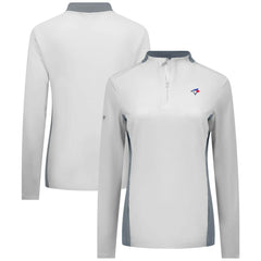 Toronto Blue Jays Levelwear Women's Moxie Insignia Quarter-Zip Pullover - White Pullover