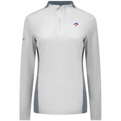 Toronto Blue Jays Levelwear Women's Moxie Insignia Quarter-Zip Pullover - White Pullover