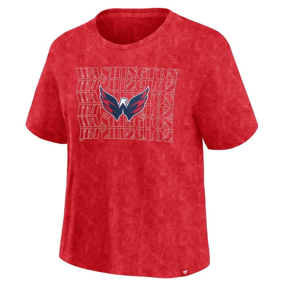 NHL Washington Capitals Fanatics Women's Faded Wash T-Shirt - Red