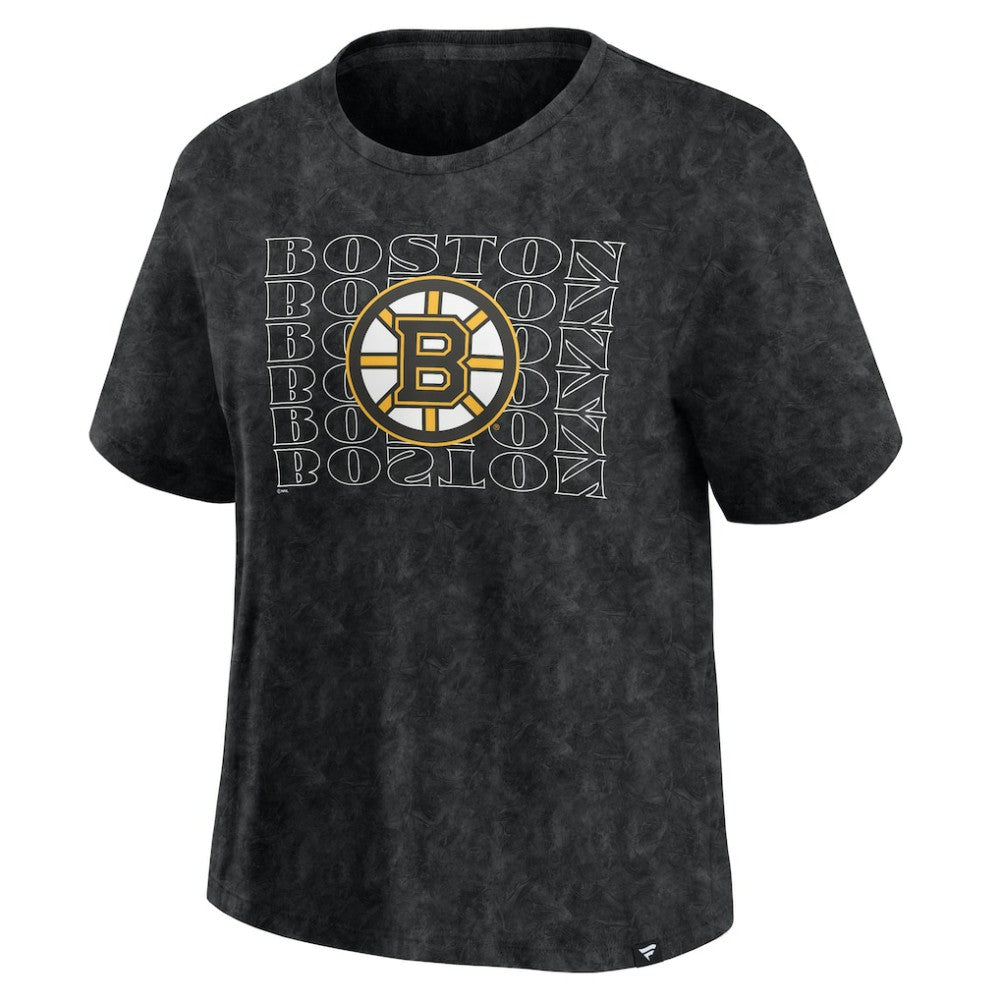 NHL Boston Bruins Fanatics Women's Faded Wash T-Shirt - Black