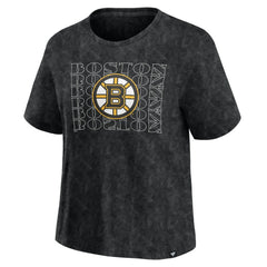 NHL Boston Bruins Fanatics Women's Faded Wash T-Shirt - Black