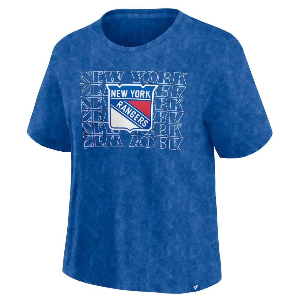 NHL New York Rangers Fanatics Women's Faded Wash T-Shirt - Blue