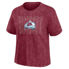 NHL Colorado Avalanche Fanatics Women's Faded Wash T-Shirt - Burgundy