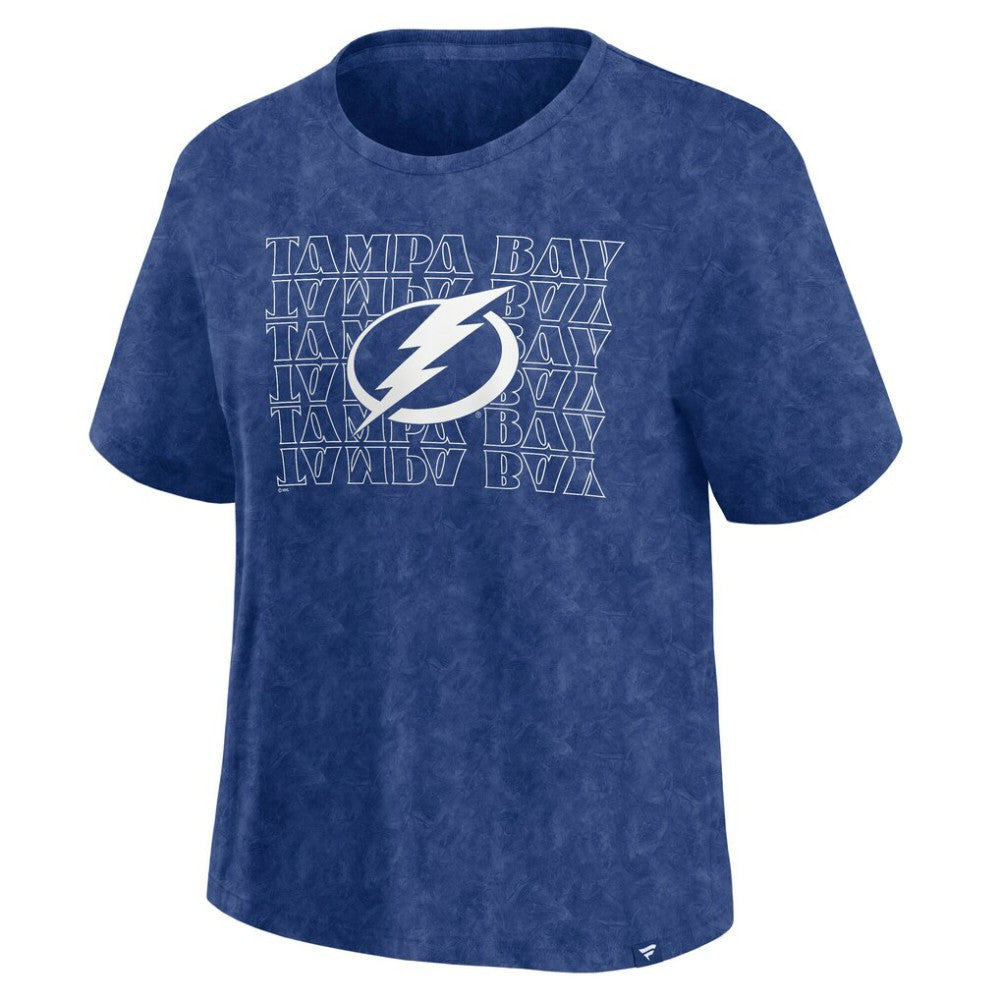 NHL Tampa Bay Lightning Fanatics Women's Faded Wash T-Shirt - Blue