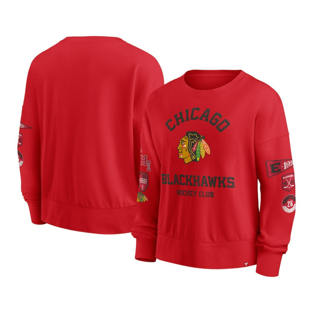 NHL Chicago Blackhawks Fanatics Women's Go Team Pullover Sweatshirt - Red
