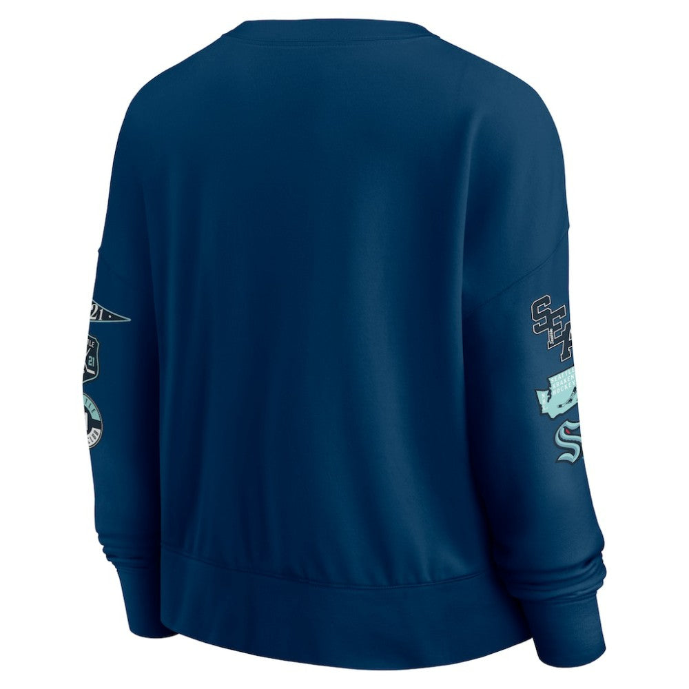 NHL Seattle Kraken Fanatics Women's Go Team Pullover Sweatshirt - Deep Sea Blue