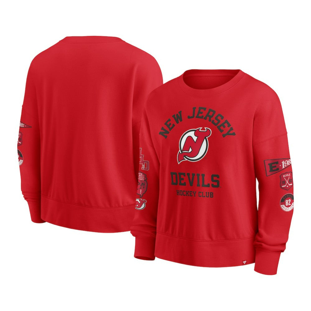 NHL New Jersey Devils Fanatics Women's Go Team Pullover Sweatshirt - Red