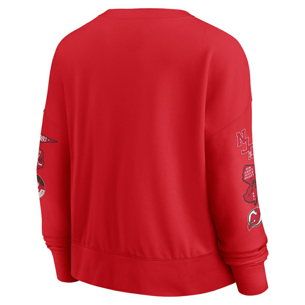 NHL New Jersey Devils Fanatics Women's Go Team Pullover Sweatshirt - Red